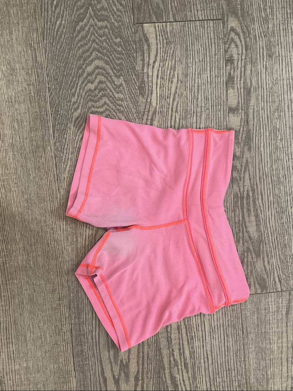 lululemon athletica Pink Athletic Shorts with Orange Trim